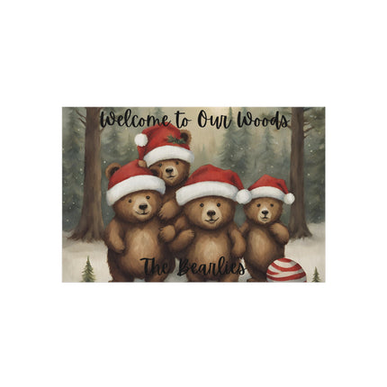 PERSONALIZED FAMILY NAME CHRISTMAS BEAR Rug