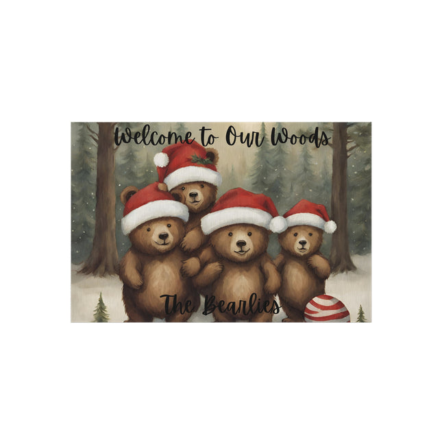 PERSONALIZED FAMILY NAME CHRISTMAS BEAR Rug