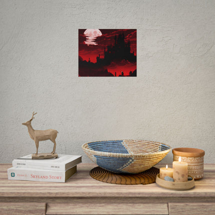 Castlevania Simon Belmont Video Game Room Inspired Wall Decor | The Cursed Night Begins Poster | Dracula Castle Vampire Night Wall Hanging