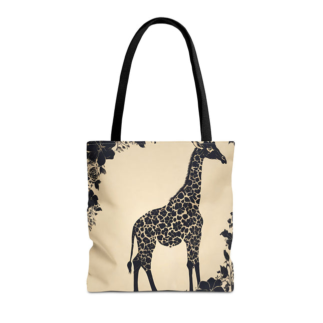 Giraffe Lovers Tote | Floral Safari Animal Grocery Bag | African Savanna Office Travel Carrier | Grassland Wood Forest Cotton Traveler