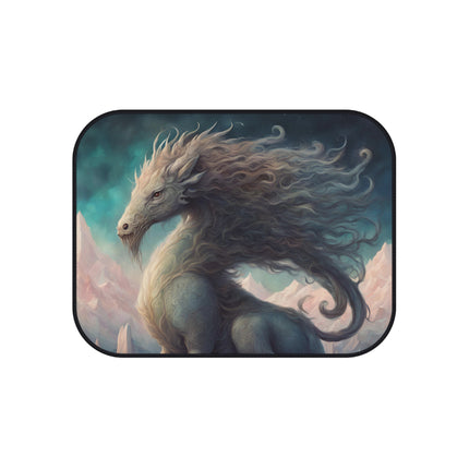 Majestic Myths Car Mats (Set of 4) | Mythological Horned Lion Automobile Accessories | Front & Rear Mystic Mane Floor Auto Truck Gift