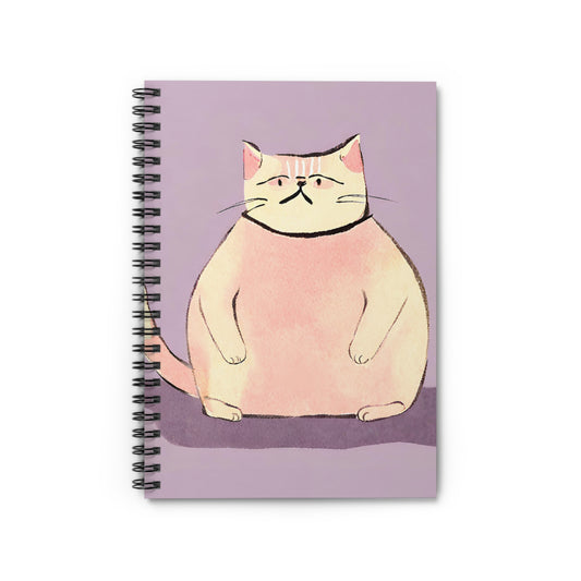 Offended Cat Unhappy Kitty Spiral Notebook Rule Line Paper A5 6x8 Inch Size Journal