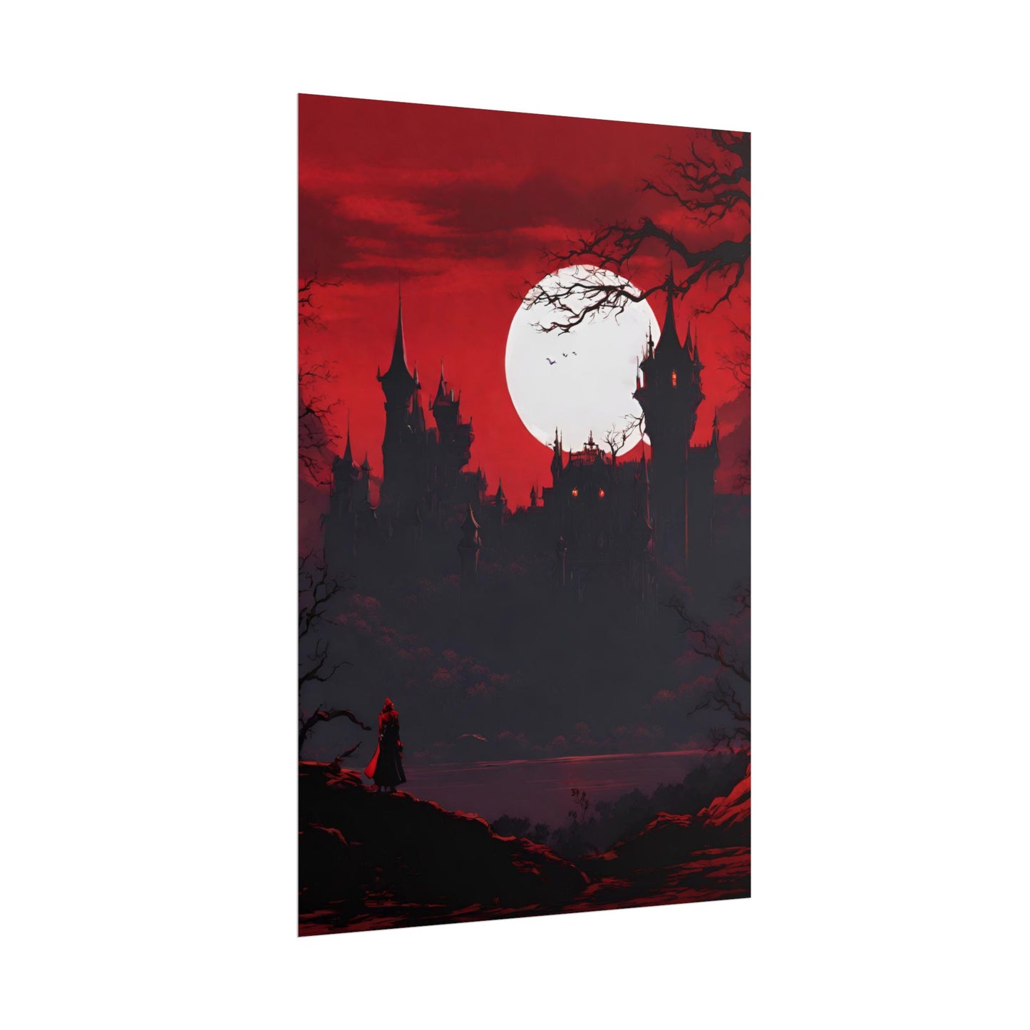 Castlevania Belmont Video Game Room Inspired Wall Decor | A Journey Into Horrid Evil Poster | Dracula Castle Vampire Night Wall Hanging