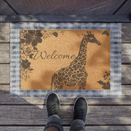 FLOWERED GIRAFFE WELCOME Doormat