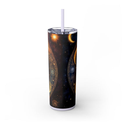 SUN & MOON PHASES Skinny Tumbler - Lunar Cycle Astronomy Night Sky Galaxy Cup