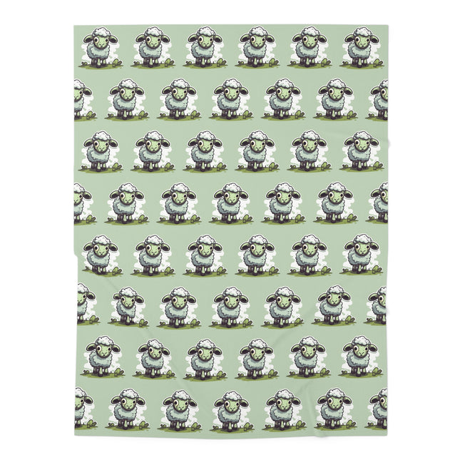 Animal Baby Swaddler, Woolly Lamb Changing Blanket, Cute Baby Shower Gift, Boys Green Prairie Filed Cartoon Style Infant Swaddle Cover