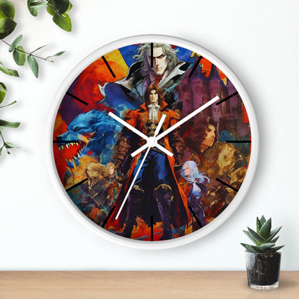 CREATURES OF THE CASTLE Wall Clock - Retro Gaming Vampire Hunter Decor