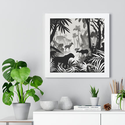 Animal Kingdom Print, Jungle Wall Decor, Wild Animal Scene, Shadow Wall Hanging, Nature Picture, Living Room Poster, Office Scenery