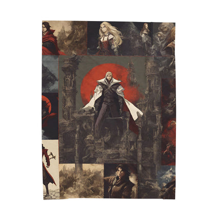 A WARRIOR EMERGES Video Game Inspired Abstract Collage Blanket