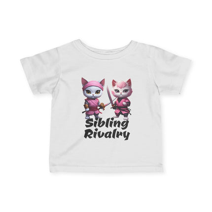 CUSTOM Personalized SIBLING RIVALRY Cat Warrior Samurai's ADD NAME Infant Shirt