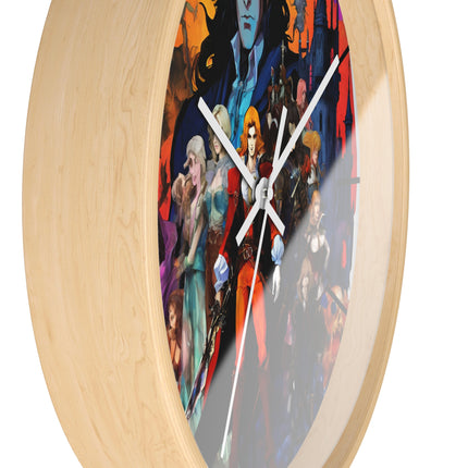 THE FACE OF HIDDEN EVIL OVERSHADOWS THE DUSK Video Game Inspired Abstract Collage Wall Art Clock
