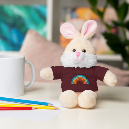 FIND YOUR INNER HAPPY PLACE Inspirational Rainbow Stuffed Animal