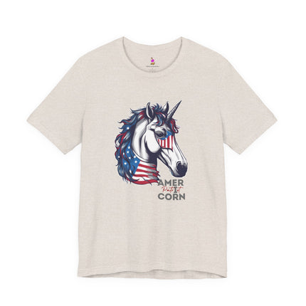 AMERiCORN PATRIOT Patriotic Unicorn T-shirt (No sleeve print) - Freedom Loving Unicorn Tee