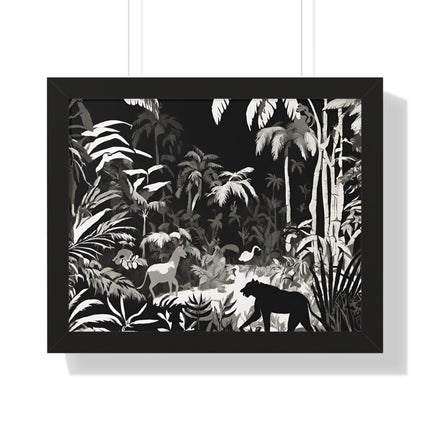 ANIMAL KINGDOM JUNGLE SCENE - Wildlife Shadow Framed Wall Art