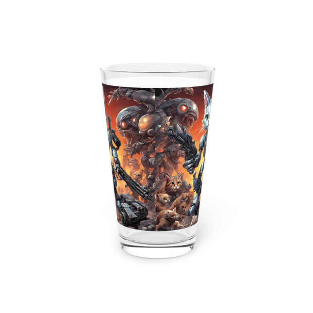 MECHANIMAL CLASH BATTLERS Kitten Krew Collectible Pint Glass 16 oz Cat Gifts Kitten Drinking Glass Child's Tumbler Child's Gifts