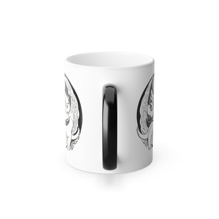 MEOW Kitten Yin Yang Black to White Color Changing Mug