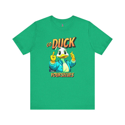 GO DUCK YOURSELVES Profane Quack T-Shirt - Funny Duck Wordplay Humor Tee