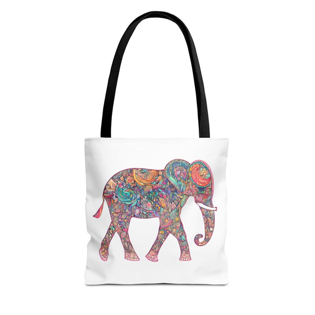 Elephant Gift Tote | Majestic Color Pattern Custom Grocery Bag | Animal Lovers Office Travel Carrier | Wild Safari Business Traveler