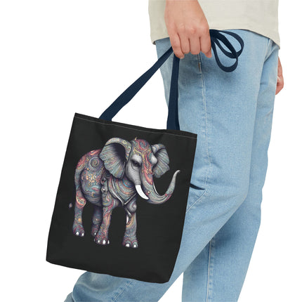 Personalized Elephant Gift Tote | Majestic Custom Grocery Bag | Animal Lovers Office Travel Carrier | Wild Kingdom Business Traveler