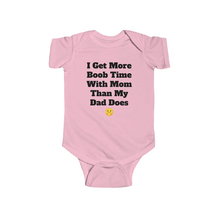 Funny Infant Baby Gift Onesie, Boob Time Humorous Dad Joke Jersey Bodysuit, Hilarious Breast Feeding Mom Gift