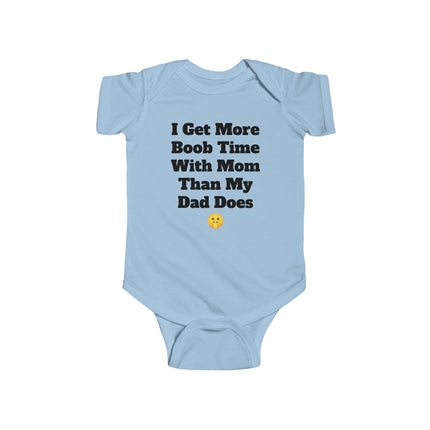 Funny Infant Baby Gift Onesie, Boob Time Humorous Dad Joke Jersey Bodysuit, Hilarious Breast Feeding Mom Gift