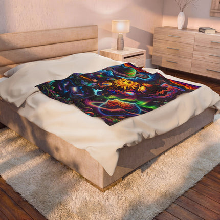 PSYCHEDELIC SOLAR SYSTEM Trippy Galaxy Blanket