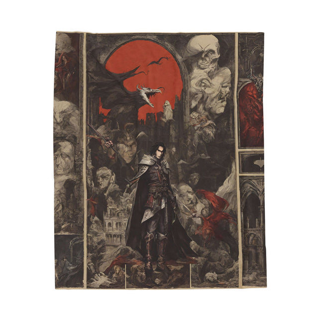 A FORTHCOMING PRELUDE OF THE BLOOD SKY Video Game Inspired Abstract Collage Blanket