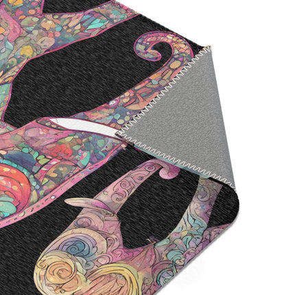 MARCH OF THE ELEPHANTS Floral Collage Area Rug