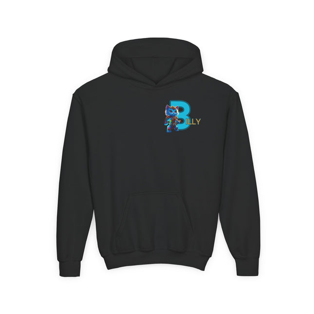 CUSTOM Letter B PERSONALIZED Warrior Cat Boys Hoodie Sweatshirt (ADD NAME TO FRONT)