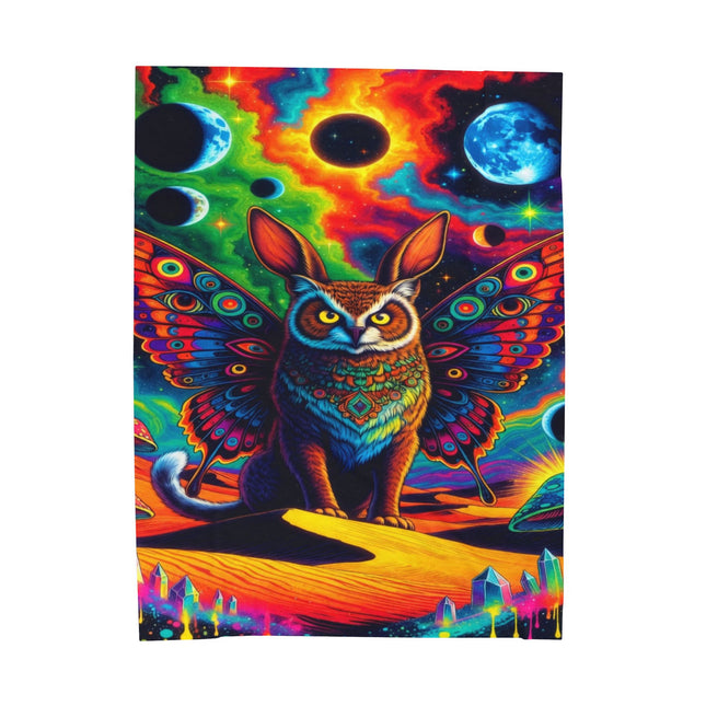 PSYCHEDELIC BUNNOWFLY Trippy Lush Blanket