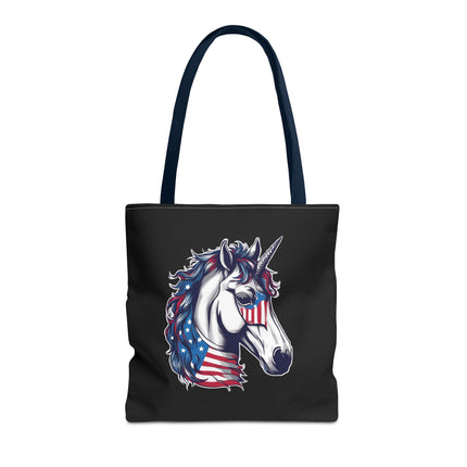 Patriotic Unicorn Gift Tote | American Flag Election Grocery Bag | United States Flag Freedom Lovers Office Travel Carrier | Patriot Sack