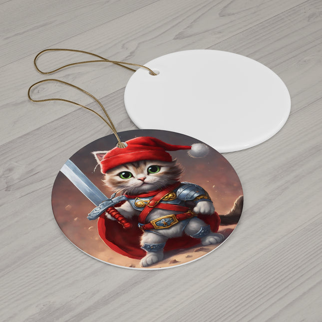 KITTEN WARRIOR Christmas Ornament