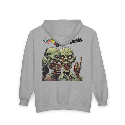 STUBWAY EAT FLESH Humorous Zombie Sandwich Spoof Hoodie