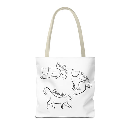 Cat Tote Bag | Cat Lovers Gift Bag | Multiple PUSSYNALITY Disorder Grocery Bag | Mental Health Humor | Two Sided Animal Owner Tote