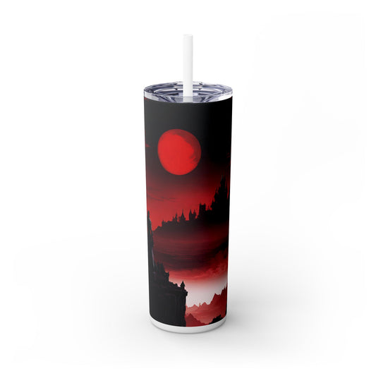 Castlevania Belmont Video Game Inspired Skinny Tumbler | What a Horrible Night to Traverse the Darkness Cup | Dracula Castle Gamer Road Gift