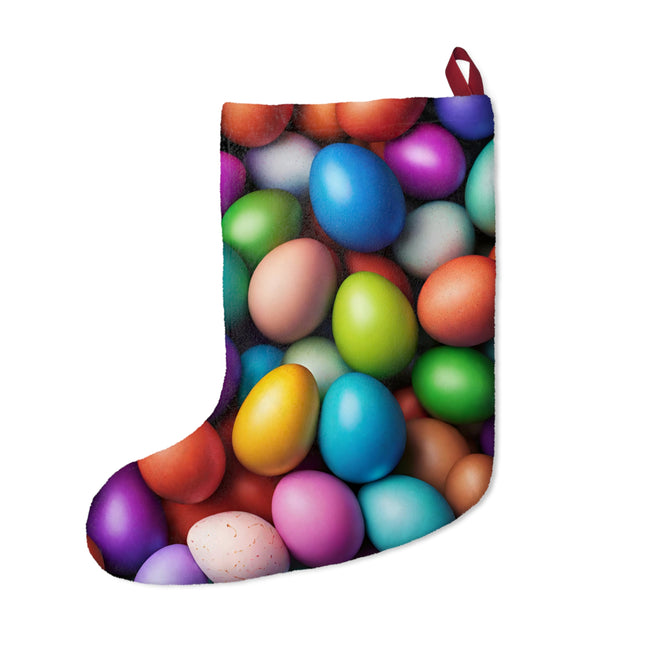 Personalized Bunny Rabbit Easter Stocking, (Two Sided), Basket Hide Seek Gift Stuffer, Kids Adults Cute Fun Rainbow Furry Egg Sock