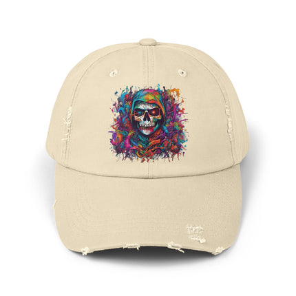 HOODED SKELETON 80's Cartoons Inspired Splash Paint Hat