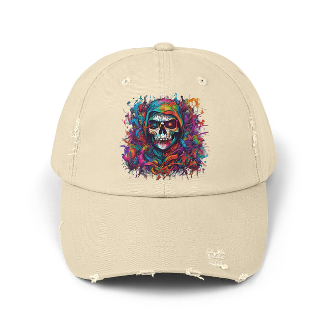 HOODED SKELETON 80's Cartoons Inspired Splash Paint Hat