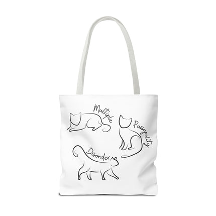 Cat Tote Bag | Cat Lovers Gift Bag | Multiple PUSSYNALITY Disorder Grocery Bag | Mental Health Humor | Two Sided Animal Owner Tote