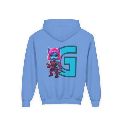 CUSTOM LETTER G WARRIOR CAT - Personalizable Girls Hoodie Sweatshirt
