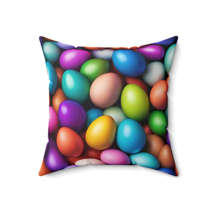 COLORFUL EASTER BUNNY Fur Egg Pillow