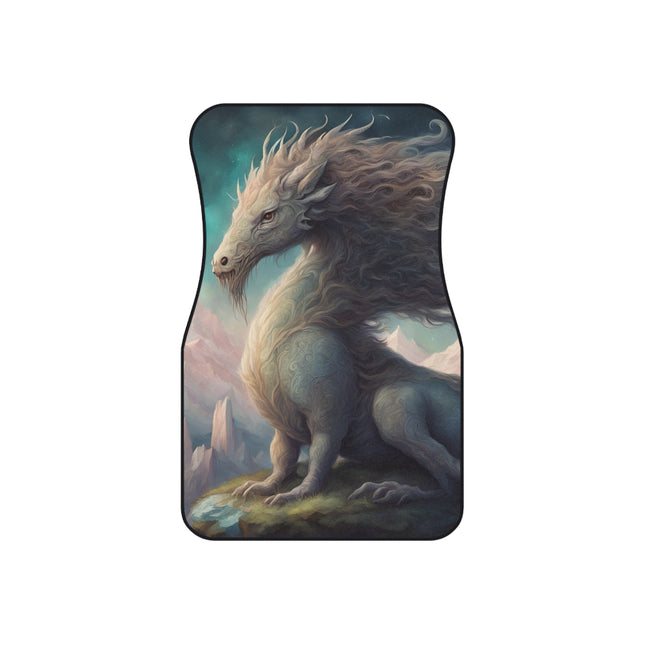 Majestic Myths Car Mats (Set of 4) | Mythological Horned Lion Automobile Accessories | Front & Rear Mystic Mane Floor Auto Truck Gift