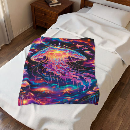 TRIPPY DIMENSIONAL JELLYFISH Psychedelic Blanket