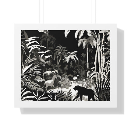 ANIMAL KINGDOM JUNGLE SCENE - Wildlife Shadow Framed Wall Art