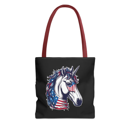 Patriotic Unicorn Gift Tote | American Flag Election Grocery Bag | United States Flag Freedom Lovers Office Travel Carrier | Patriot Sack