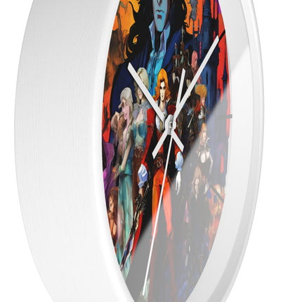 THE FACE OF HIDDEN EVIL OVERSHADOWS THE DUSK Video Game Inspired Abstract Collage Wall Art Clock