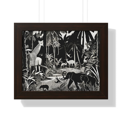 Animal Kingdom Print, Jungle Wall Decor, Elephant Picture, Shadow Wall Hanging, Giraffe Picture, Living Room Poster, Office Scenery