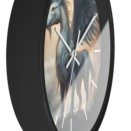 MAJESTIC MYTHS HORNED PEGASUS Wall Clock - Winged Fantasy Mythology Decor