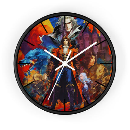 CREATURES OF THE CASTLE Wall Clock - Retro Gaming Vampire Hunter Decor