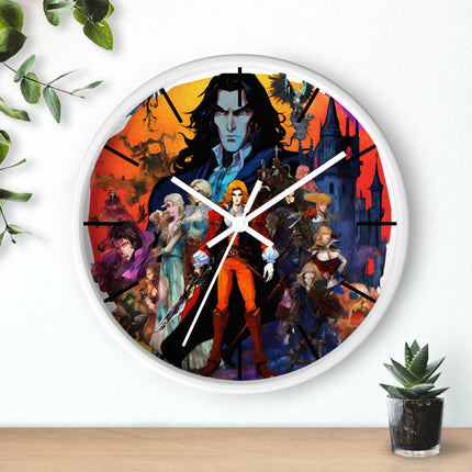 THE FACE OF HIDDEN EVIL OVERSHADOWS THE DUSK Video Game Inspired Abstract Collage Wall Art Clock